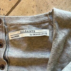 All Saints Gray Long Sleeve Tee